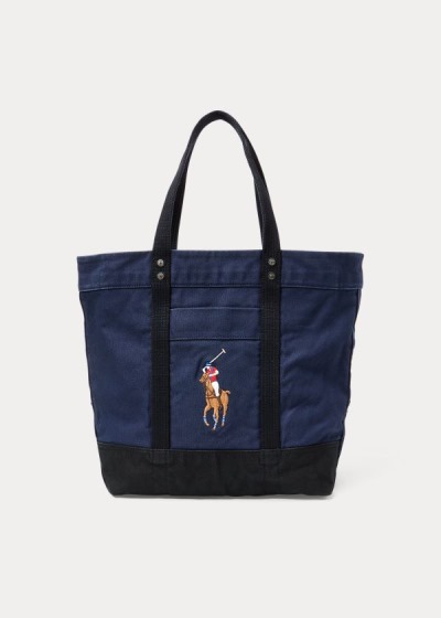 Men's Polo Ralph Lauren Big Pony Canvas Tote Bags | 601274BRK